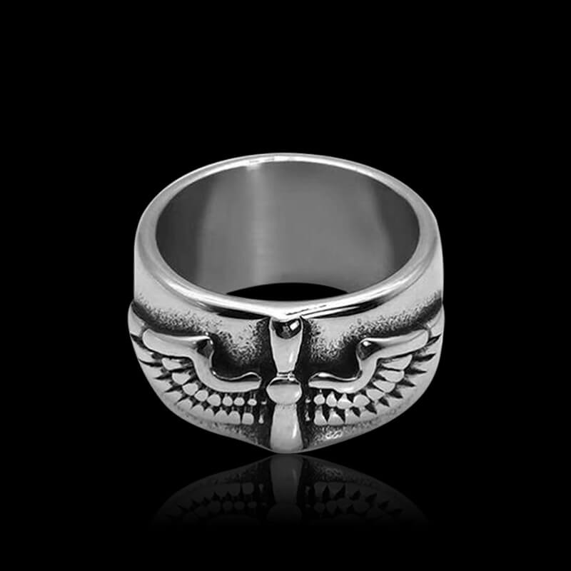 Vintage Indian Wings Harley 925 Sterling Silver Men's Ring 01 | RoyalLuster.com