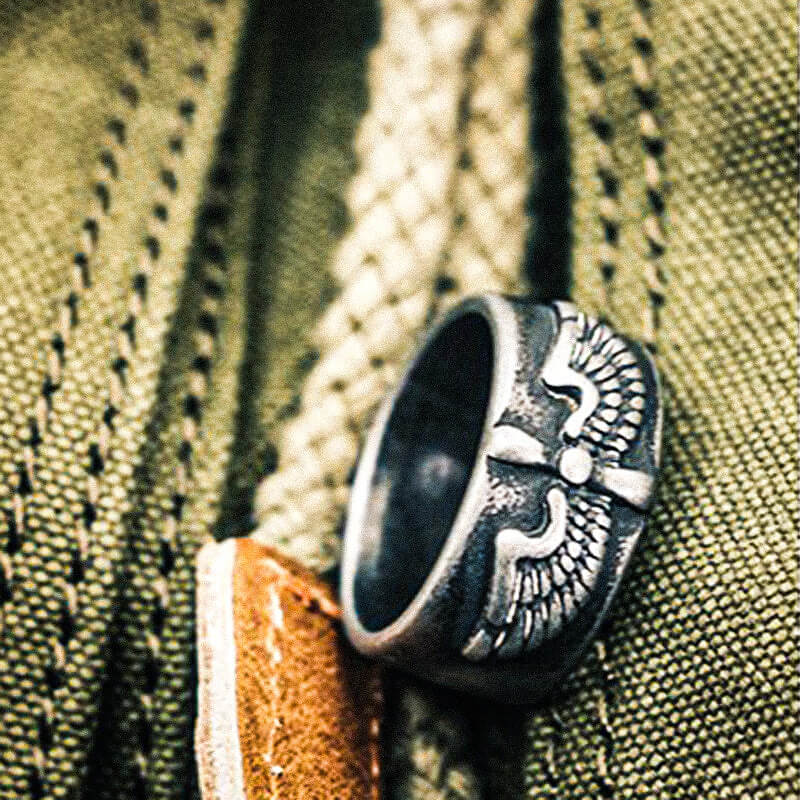 Vintage Indian Wings Harley 925 Sterling Silver Men's Ring 05 | RoyalLuster.com
