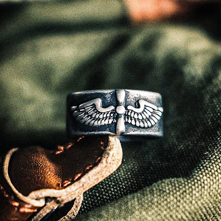 Vintage Indian Wings Harley 925 Sterling Silver Men's Ring