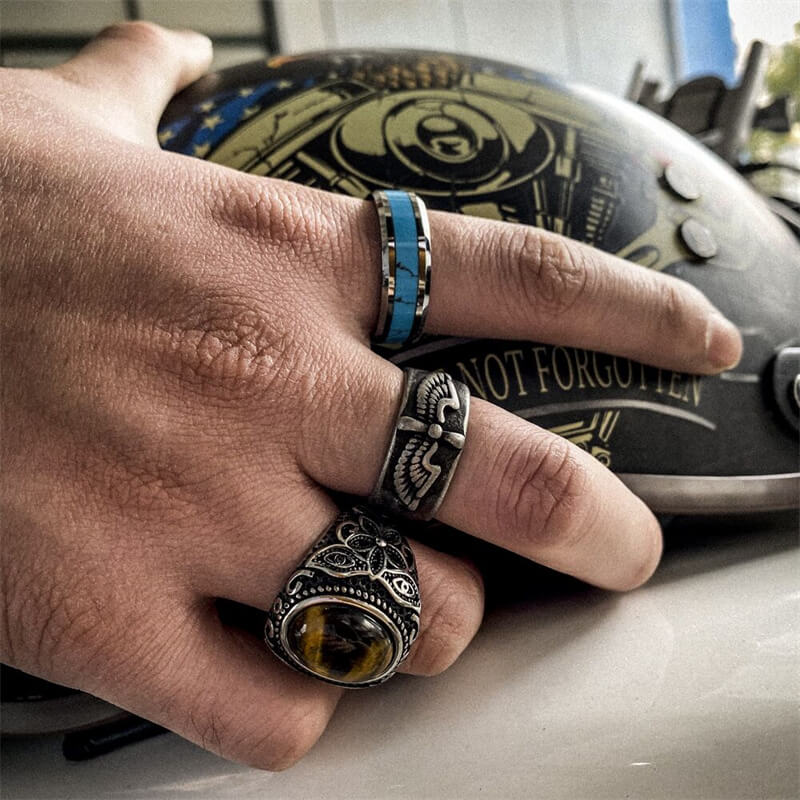 Vintage Indian Wings Harley 925 Sterling Silver Men's Ring 02 | RoyalLuster.com