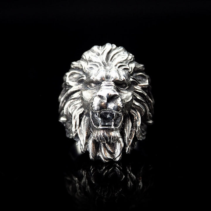 Vintage Lion Head 925 Sterling Silver Biker Ring 01 | Royalluster.com
