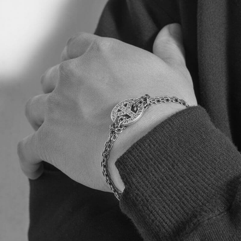 Vintage Love And Peace 925 Sterling Silver Bracelet 02 | RoyalLuster.com