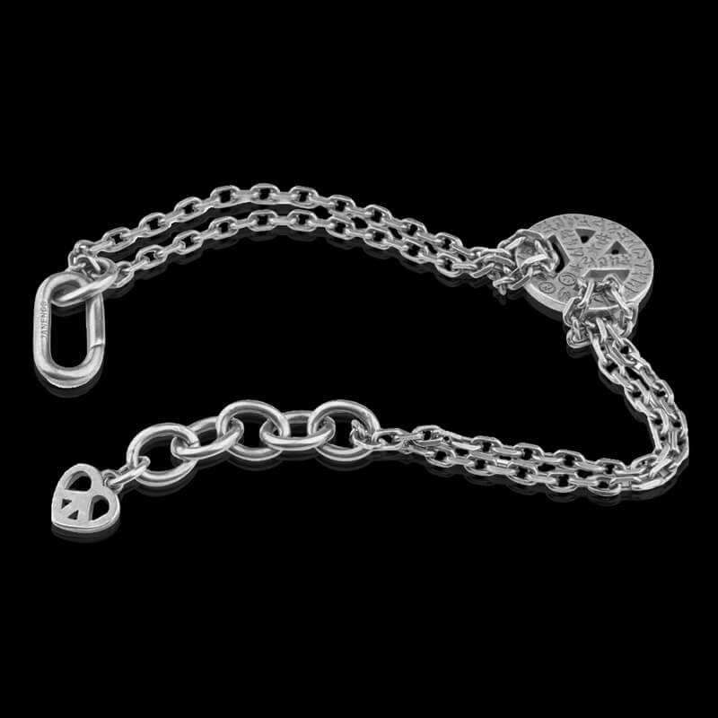 Vintage Love And Peace 925 Sterling Silver Bracelet 04 | RoyalLuster.com