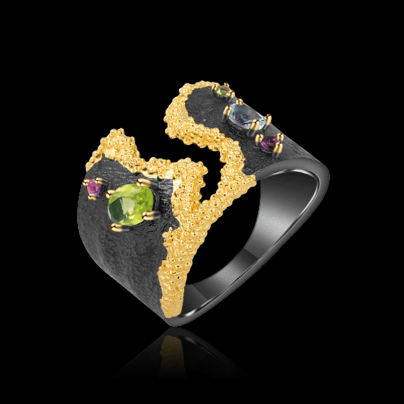 Vintage Natural Stone Topaz 925 Sterling Silver Ring 01 | RoyalLuster.com