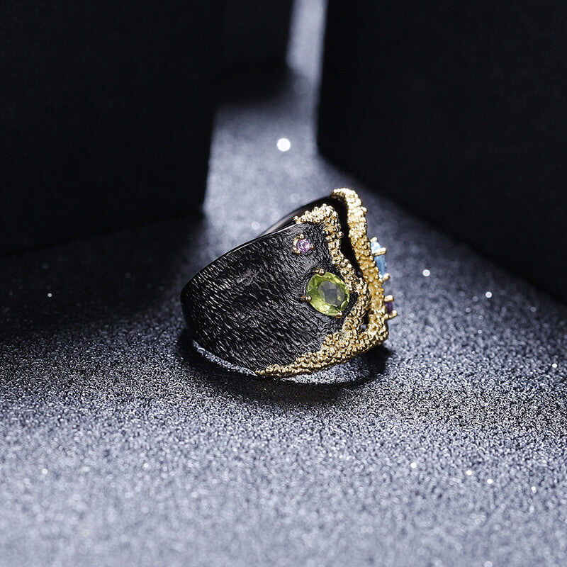 Vintage Natural Stone Topaz 925 Sterling Silver Ring 02 | RoyalLuster.com