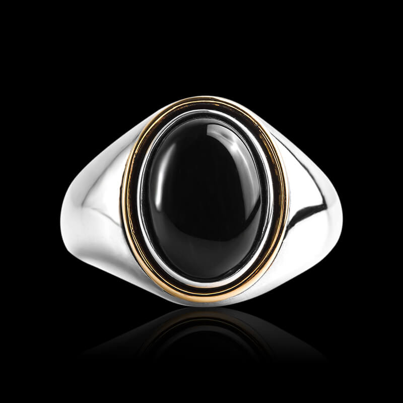 Vintage Onyx Gemstone 925 Sterling Silver Ring 01 | RoyalLuster.com
