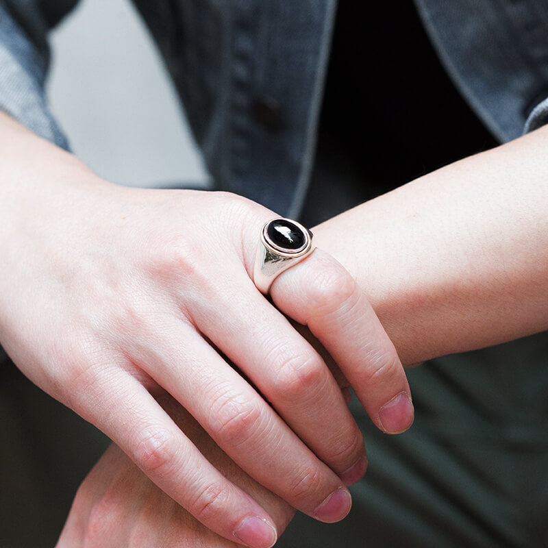 Vintage Onyx Gemstone 925 Sterling Silver Ring 02 | RoyalLuster.com