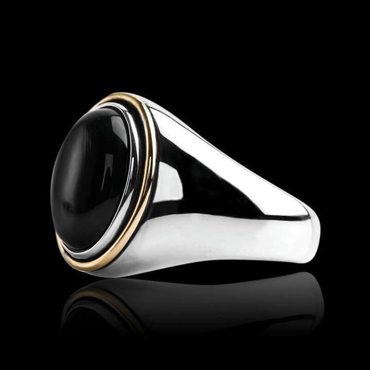 Vintage Onyx Gemstone 925 Sterling Silver Ring 03 | RoyalLuster.com