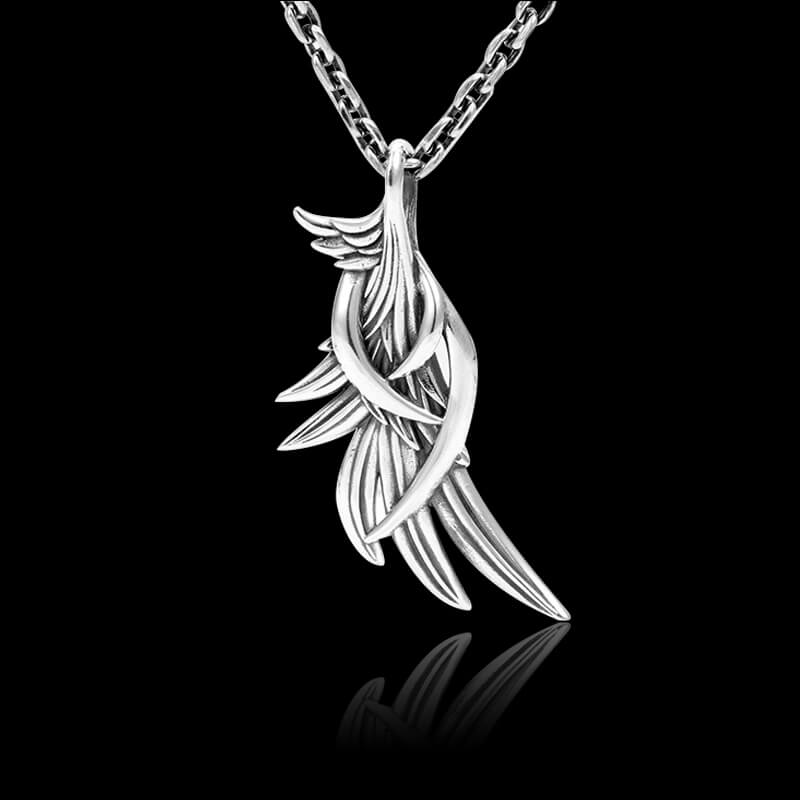 Vintage Personalized Feather 925 Sterling Silver Pendant 01 | RoyalLuster.com