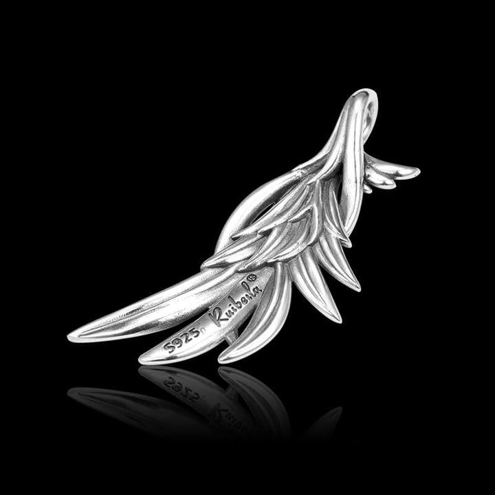 Vintage Personalized Feather 925 Sterling Silver Pendant