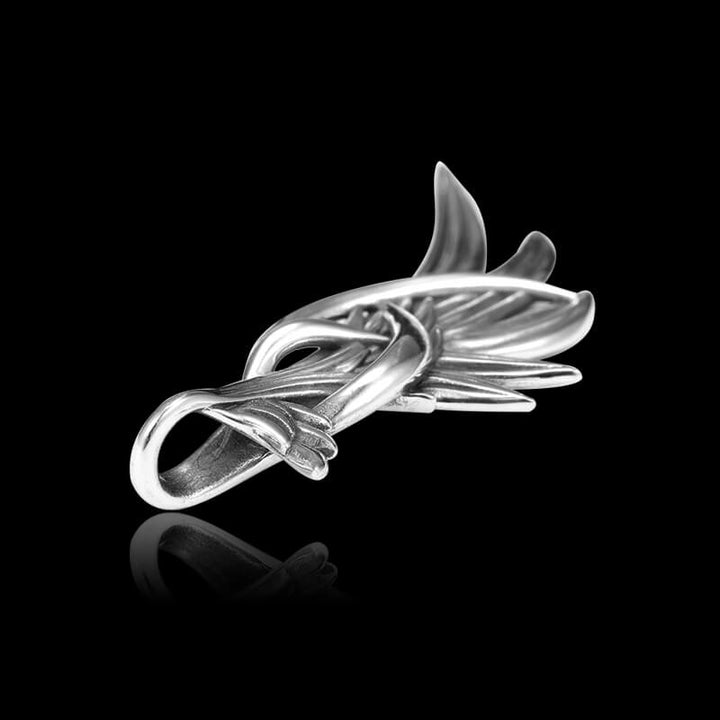 Vintage Personalized Feather 925 Sterling Silver Pendant