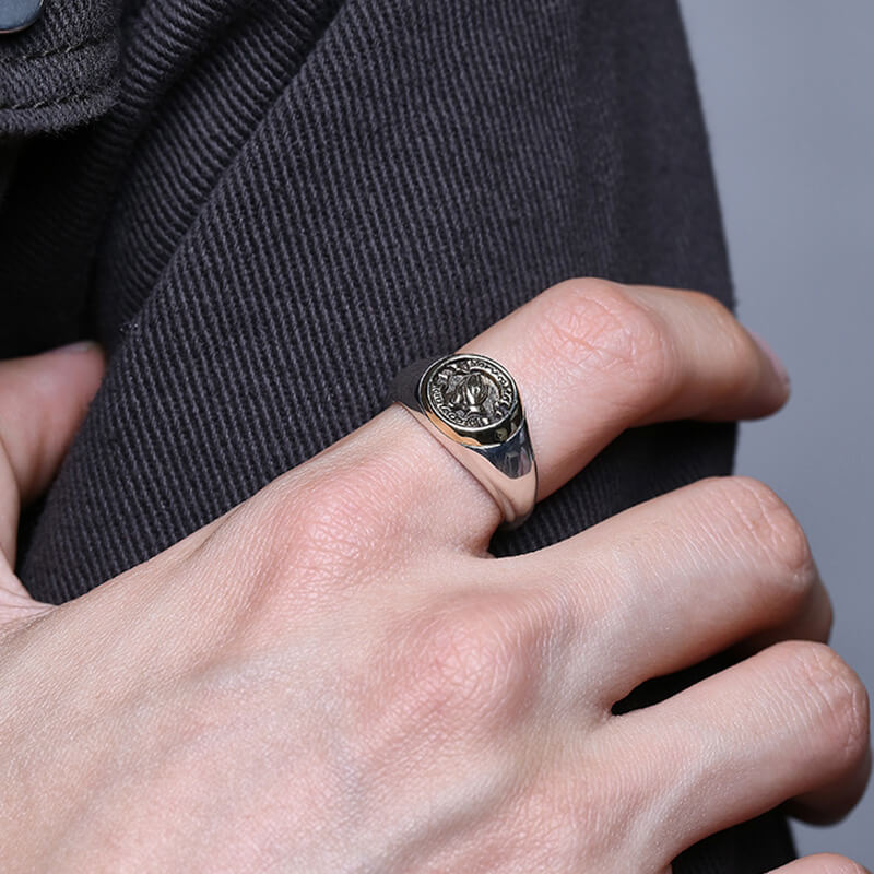 Vintage Praying Hands 925 Sterling Silver Open Ring 02 | RoyalLuster.com
