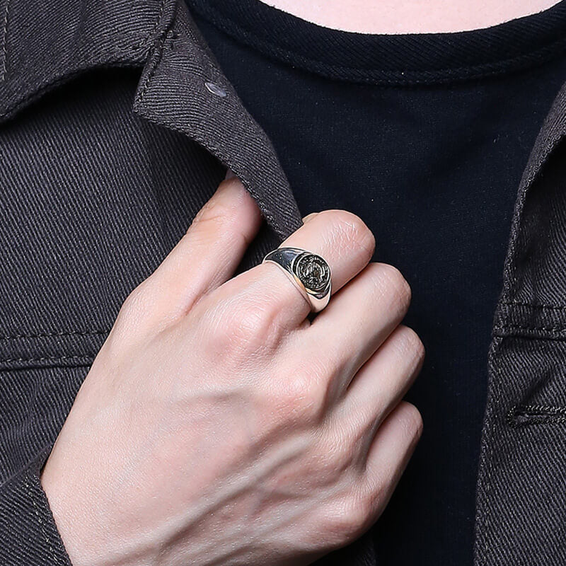 Vintage Praying Hands 925 Sterling Silver Open Ring 05 | RoyalLuster.com
