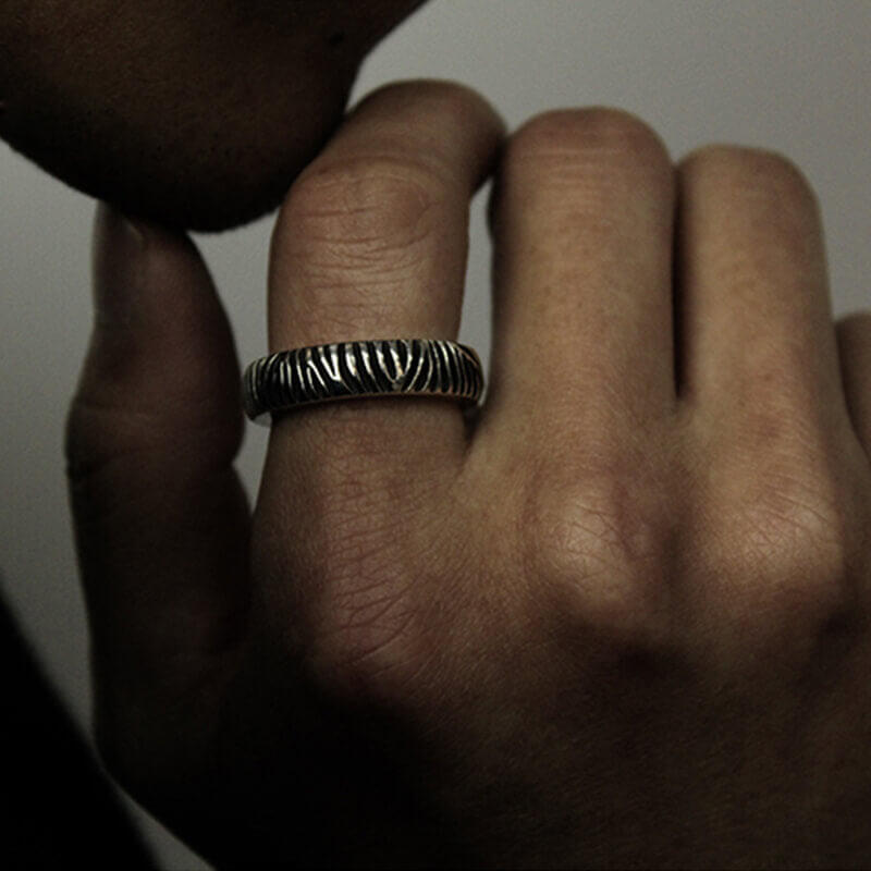 Vintage Ripple 925 Sterling Silver Ring