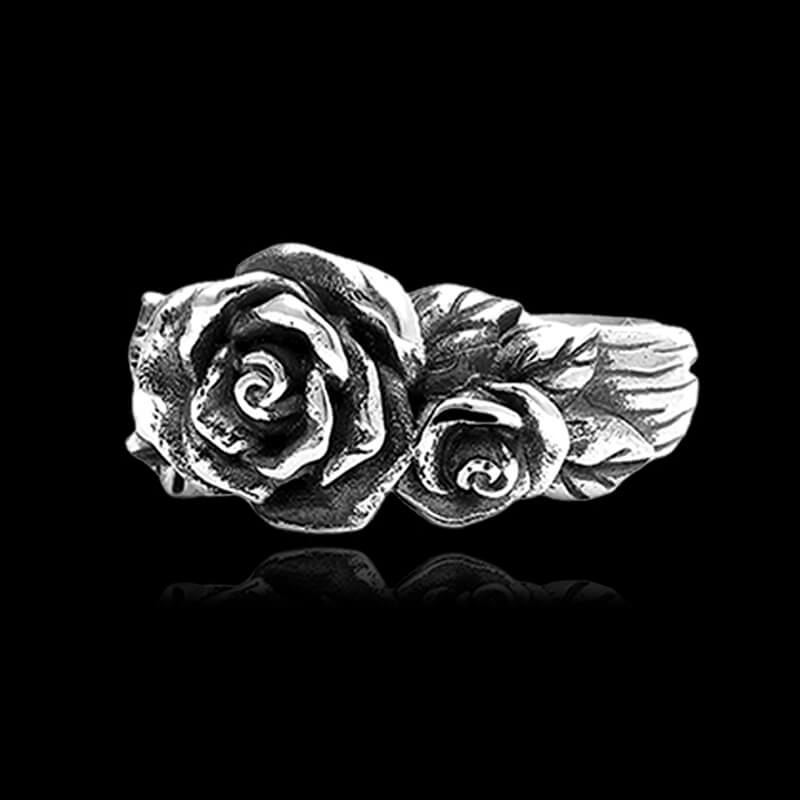 Vintage Rose 925 Sterling Silver Open Ring 03 | RoyalLuster.com