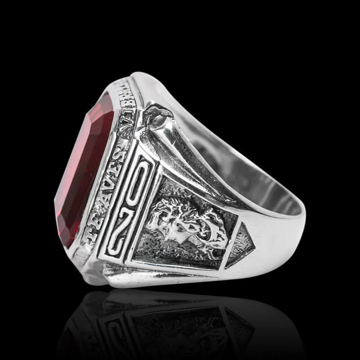 Vintage Ruby Wide Face 925 Sterling Silver Ring 04 | RoyalLuster.com