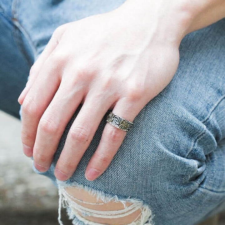 Vintage Sakura 925 Sterling Silver Open Ring 02 | RoyalLuster.com