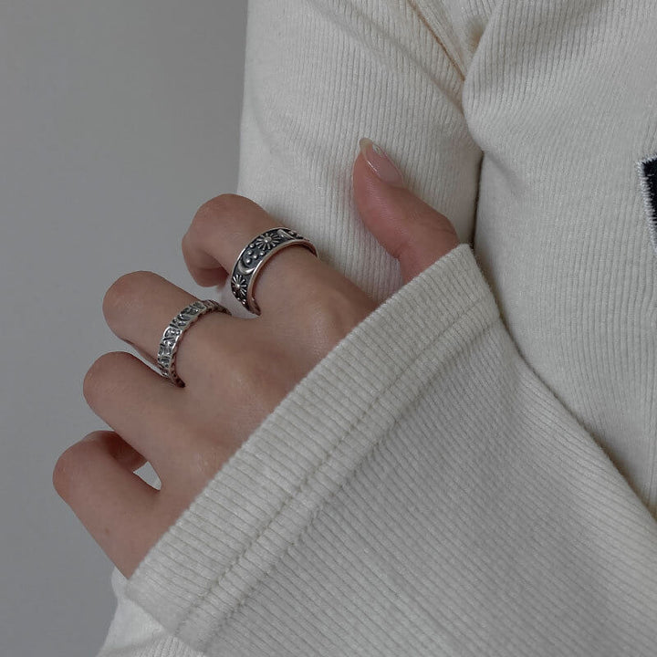 Vintage Star and Moon 925 Sterling Silver Couple's Ring