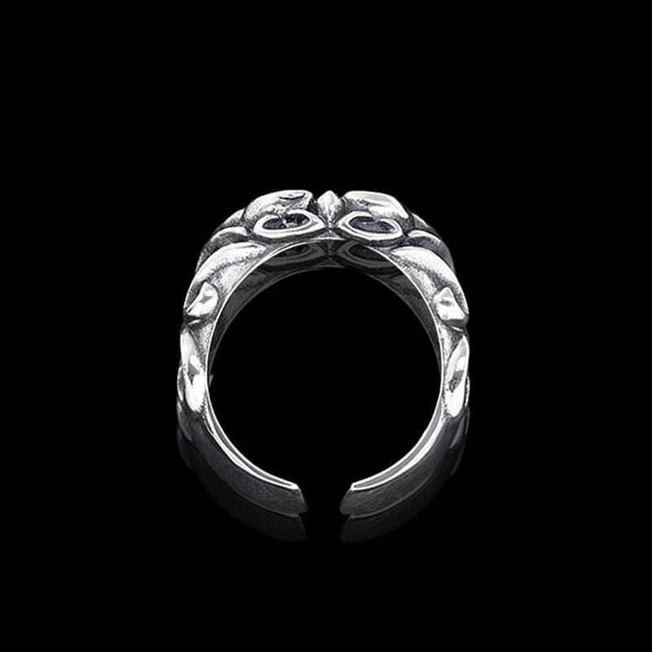 Vintage Textured Cross 925 Sterling Silver Wide Ring