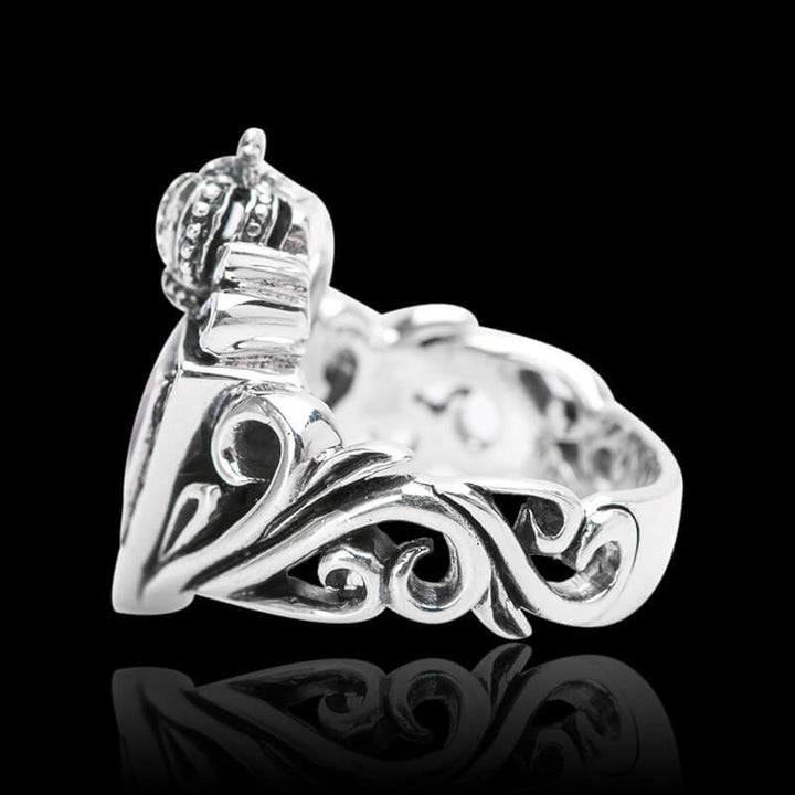 Vintage Triangle Crown 925 Sterling Silver Ring 05 | RoyalLuster.com