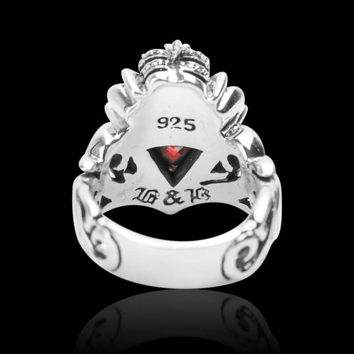 Vintage Triangle Crown 925 Sterling Silver Ring