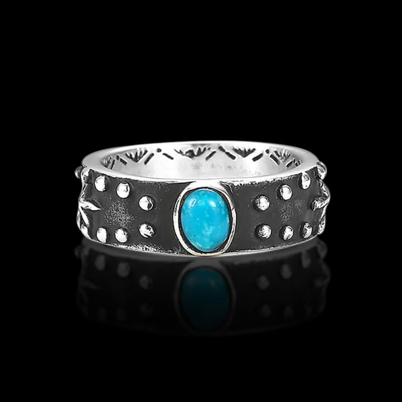 Vintage Turquoise Starfish 925 Sterling Silver Ring 01 | RoyalLuster.com