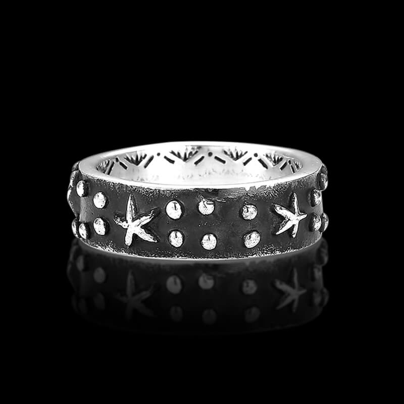Vintage Turquoise Starfish 925 Sterling Silver Ring
