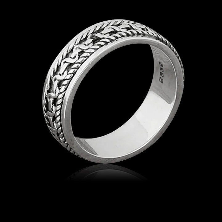 Vintage Twist Pattern 925 Sterling Silver Ring 01 | Royalluster.com