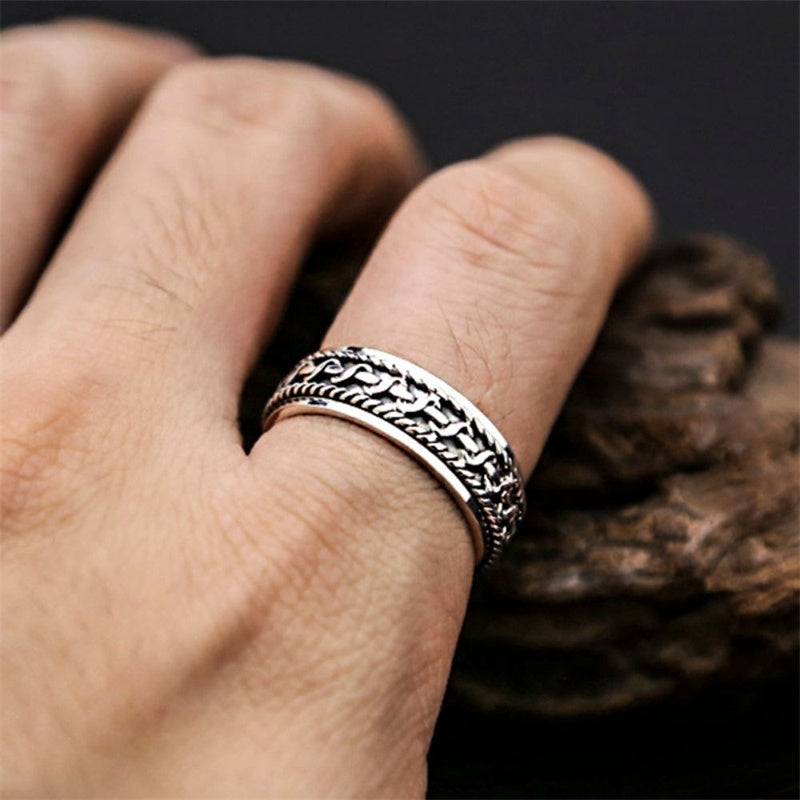 Vintage Twist Pattern 925 Sterling Silver Ring 02 | Royalluster.com