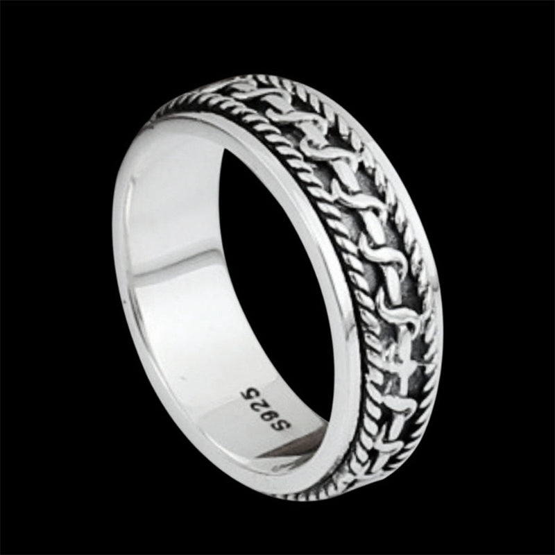 Vintage Twist Pattern 925 Sterling Silver Ring 03 | Royalluster.com