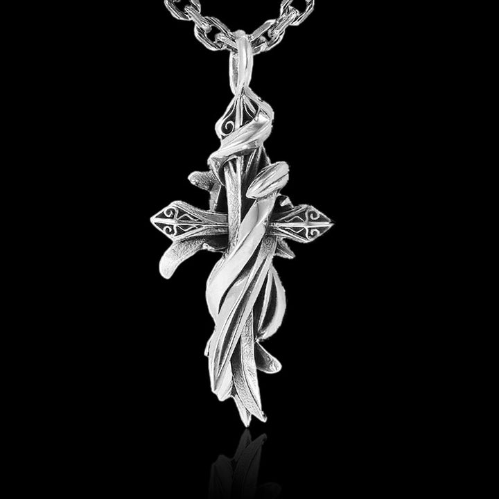 Vintage Twisted Cross 925 Sterling Silver Pendant 01 | RoyalLuster.com