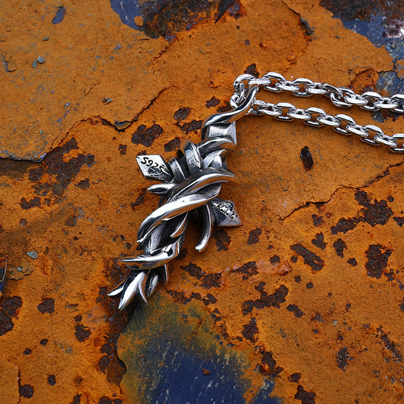 Vintage Twisted Cross 925 Sterling Silver Pendant 03 | RoyalLuster.com