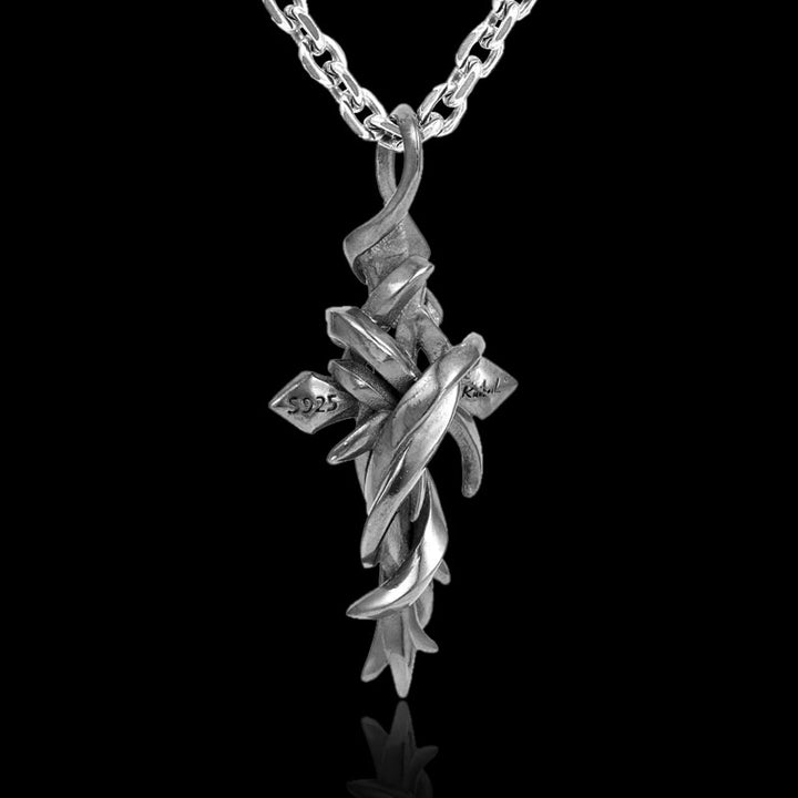 Vintage Twisted Cross 925 Sterling Silver Pendant