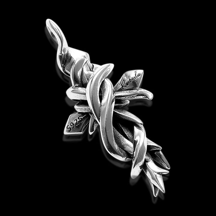 Vintage Twisted Cross 925 Sterling Silver Pendant