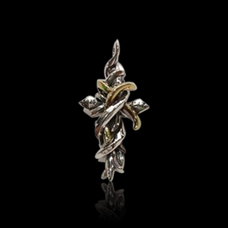 Vintage Twisted Cross 925 Sterling Silver Pendant