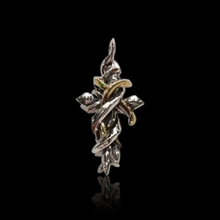 Vintage Twisted Cross 925 Sterling Silver Pendant