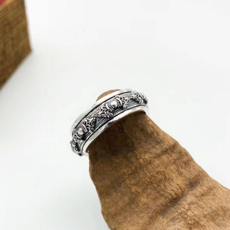 Vintage Vajra 925 Sterling Silver Spinner Ring 03 | RoyalLuster.com