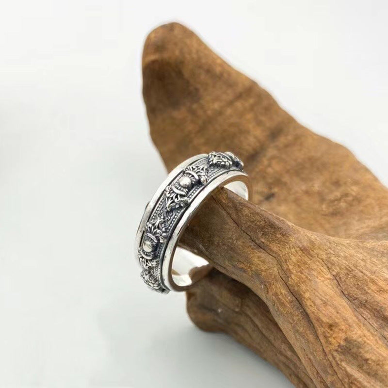 Vintage Vajra 925 Sterling Silver Spinner Ring 04 | RoyalLuster.com