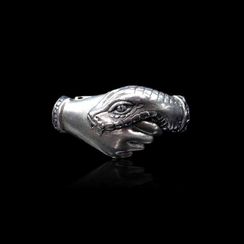 Vintage Viper 925 Sterling Silver Biker Ring 01 | RoyalLuster.com