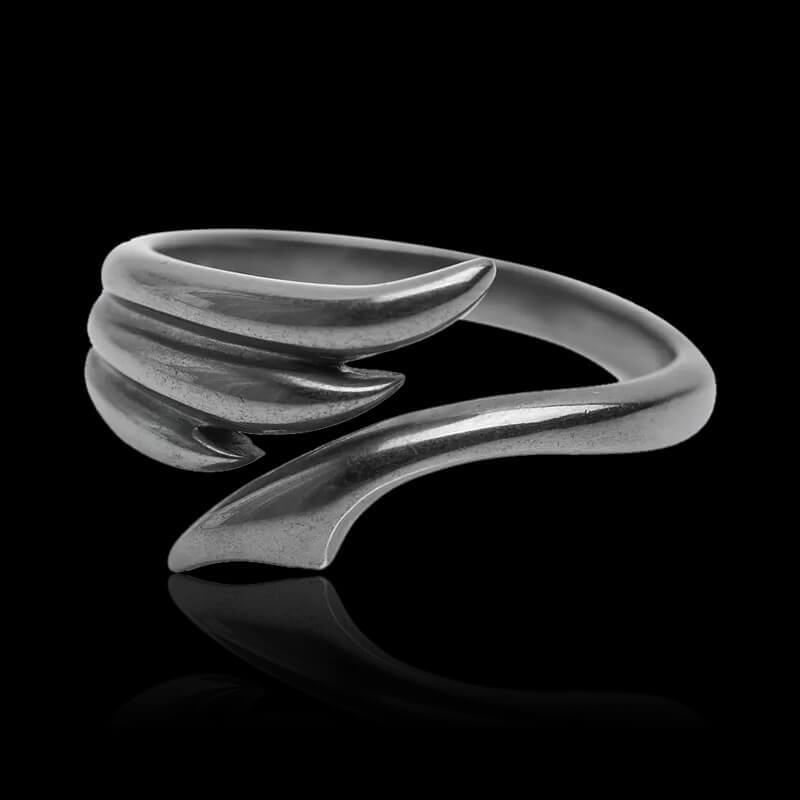 Vintage Wings 925 Sterling Silver Open Ring 01 | RoyalLuster.com