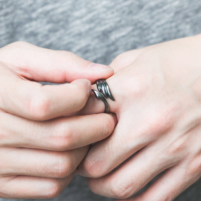 Vintage Wings 925 Sterling Silver Open Ring 02 | RoyalLuster.com