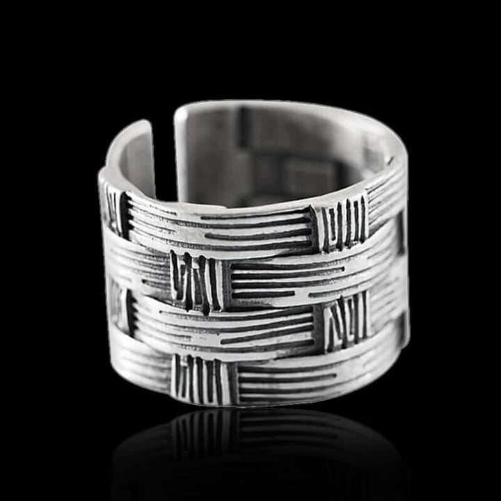 Vintage Woven Bamboo 925 Sterling Silver Ring 05 | RoyalLuster.com