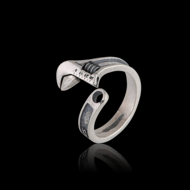 Vintage Wrench Shaped 925 Sterling Silver Ring 01 | RoyalLuster.com