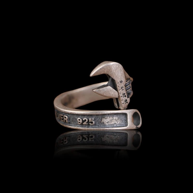 Vintage Wrench Shaped 925 Sterling Silver Ring