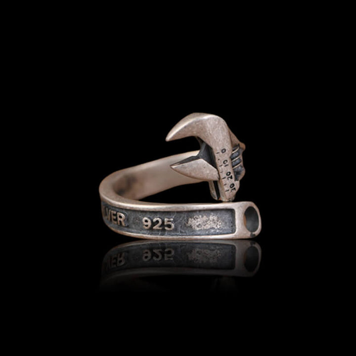 Vintage Wrench Shaped 925 Sterling Silver Ring