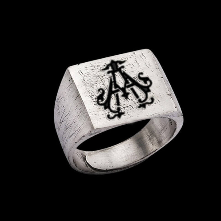 Vintage 26 Alphabet 925 Sterling Silver Ring
