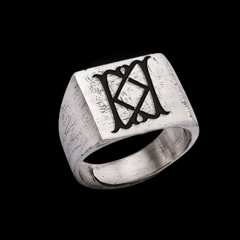 Vintage 26 Alphabet 925 Sterling Silver Ring