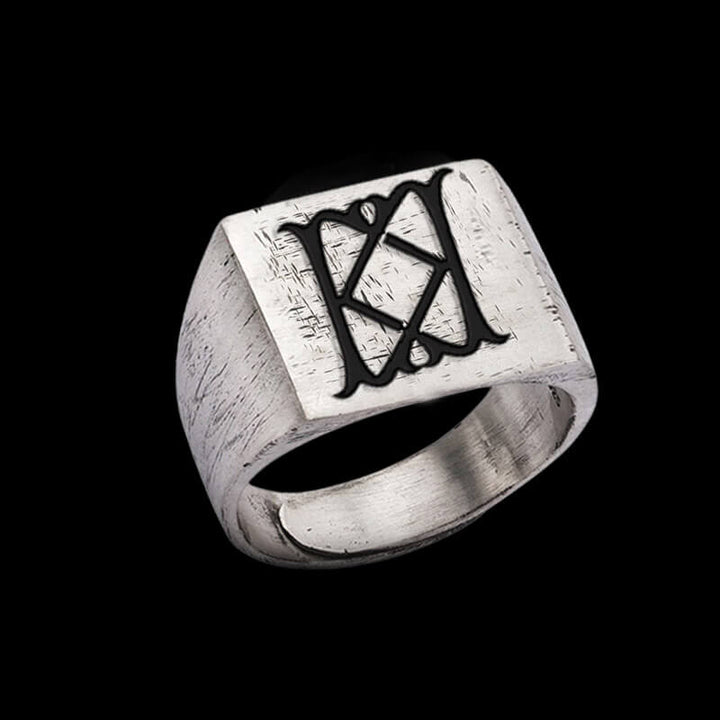 Vintage 26 Alphabet 925 Sterling Silver Ring