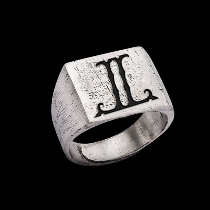 Vintage 26 Alphabet 925 Sterling Silver Ring