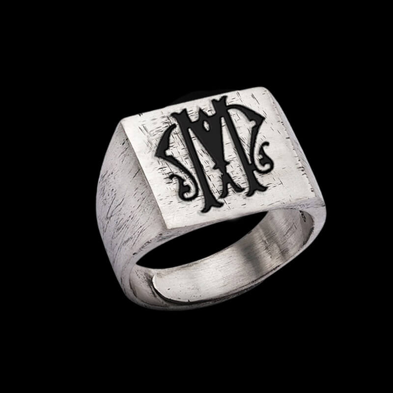 Vintage 26 Alphabet 925 Sterling Silver Ring